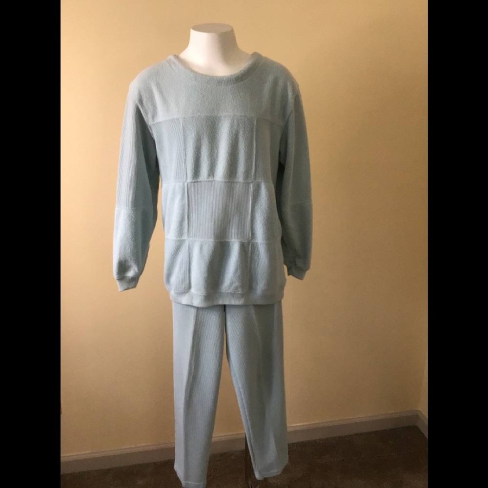 Petite Soft Blue 2 Pc Top & Pant Set